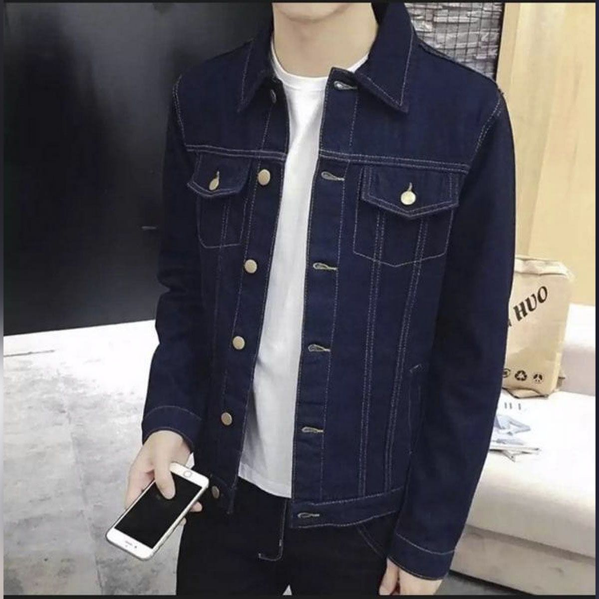 Navy Blue Denim Jacket For Men - Denim Jacket