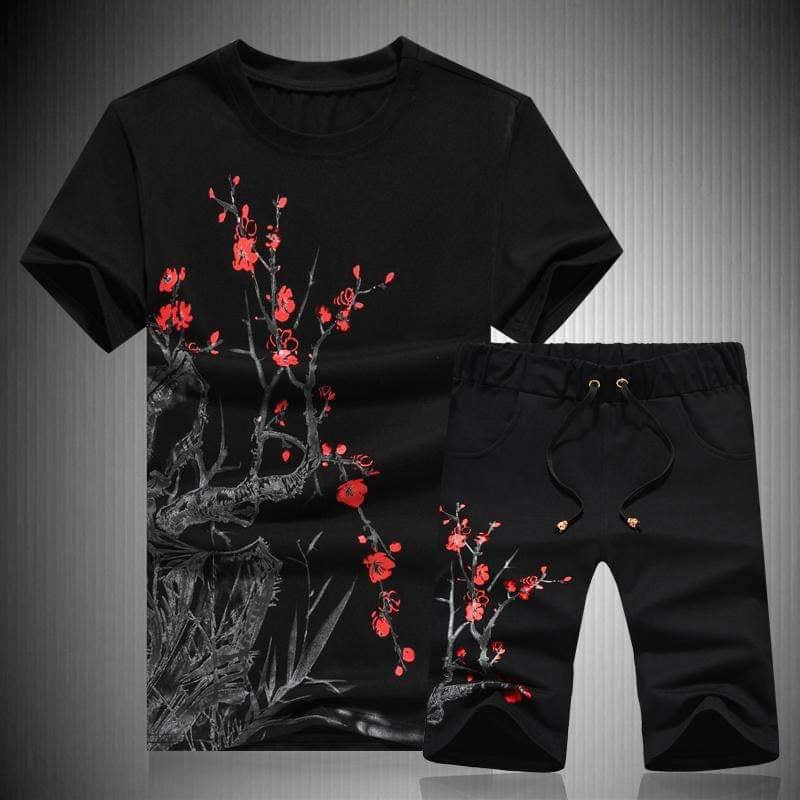 Black Printed Exclusive summer combo T-shirt and Pant For Men