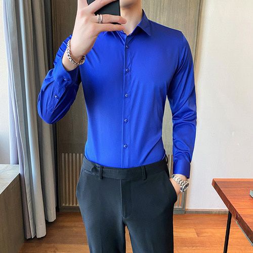 Large Size Dress Shirts Mens Large Size S-6XL 7XL Man Fashion Slim Fit Shirt 10 Choices for Tops Four Seasons Suitable Camisa