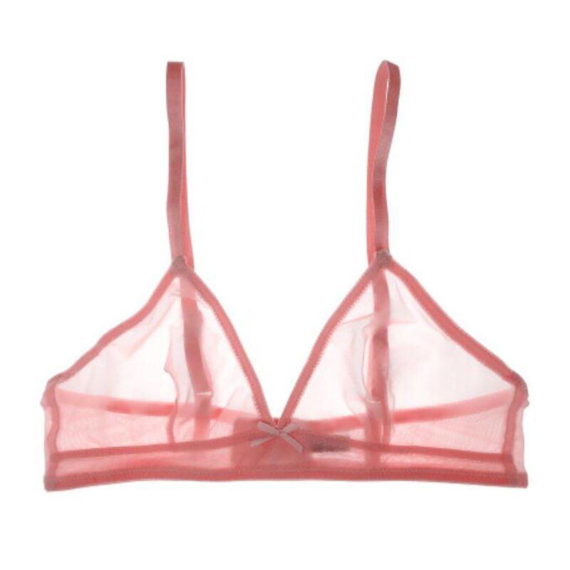 GERRITA Mesh Bralette Bra Triangle Translucent  Women Underwear Transparent Solid Color Crop Top Bustier Unpadded lingerie