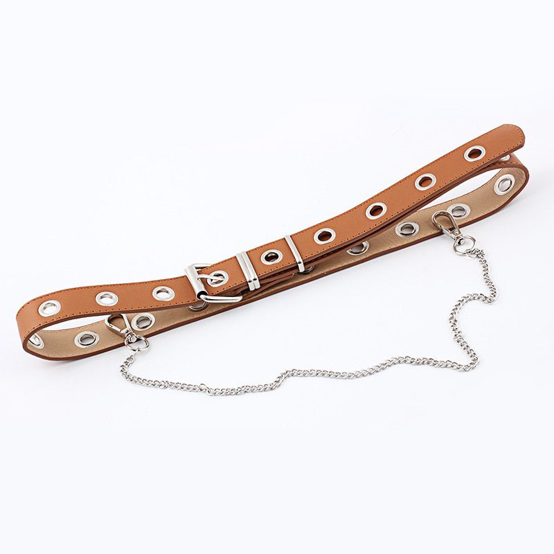 4 Colors Women Belt Imitation Leather Pin Buckle Belt New Punk Wind Jeans Fashion Individual Decorative Belt Chain Women Belt