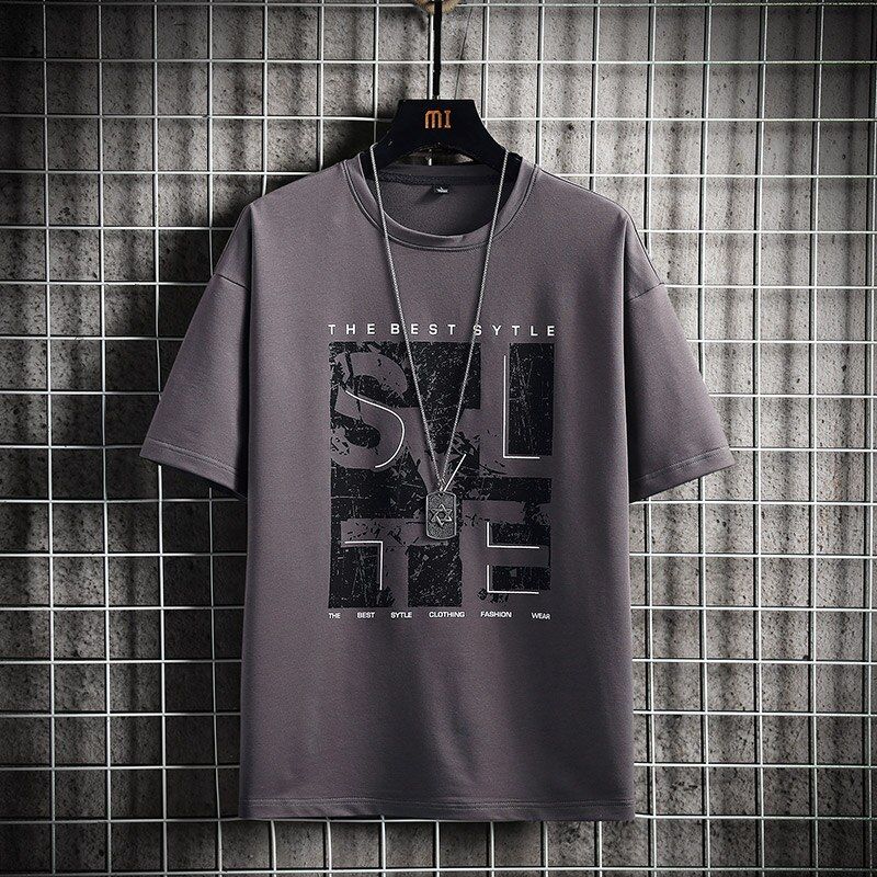 Fashion Short Sleeves Fashion O NECK Solid T-shirt Men Summer Cotton Clothes TOP TEES Tshirt Plus Asian Size 4XL Streetwear