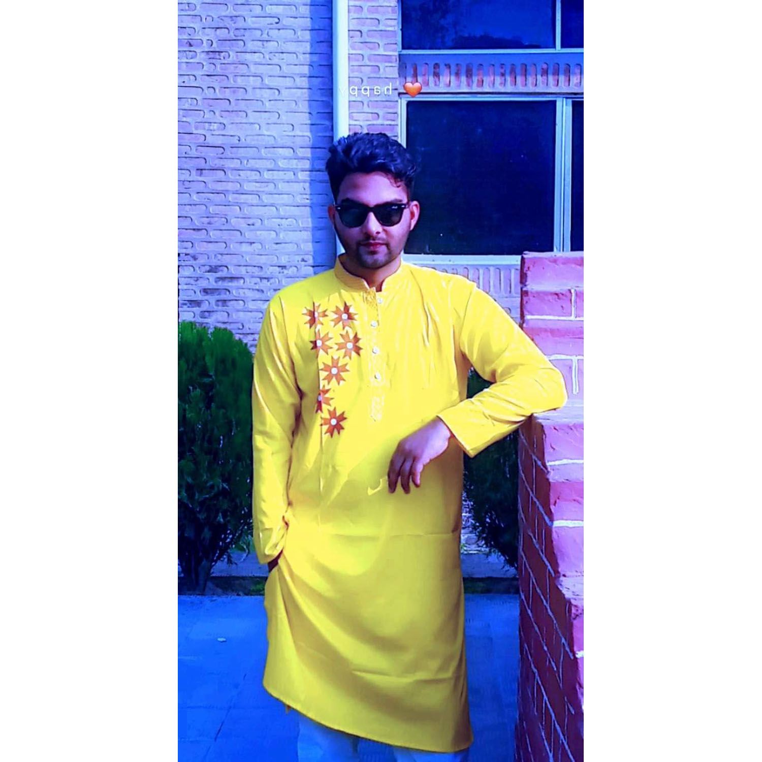 Yellow Color Silk Semi Long Panjabi - Panjabi