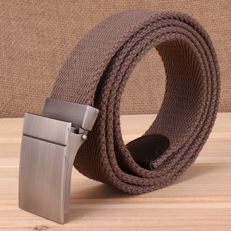 Metal Buckle canvas belt 3.5cm wide smooth buckle canvas belt for men and women casual pants