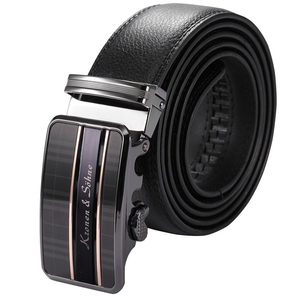 Automatic Buckle Soft Leather Belts For Men Jeans Decorative Waist Bands