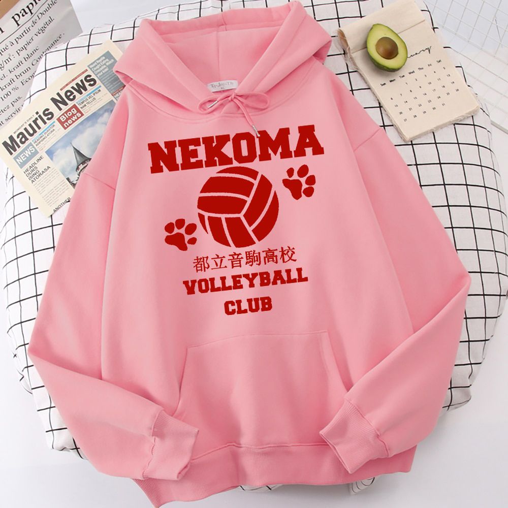 Haikyuu Volleyball Club Red Anime Print Men Sweatshirt Fashion Fleece Hoodie Casual Clothes  Hop Autumn Winter Warm Hoodies