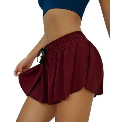 Women 2 In 1 Flowy Skirt Running Shorts Quick Dry Sport Leggings se_xy Gym Workout Short Pants Athletic Yoga Shorts