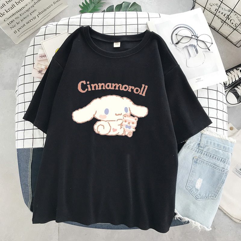 apanese Cartoon cute Print Short-sleeved T-shirt Soft Sister Summer Student Loose Top Harajuku Gothic Women Shirts