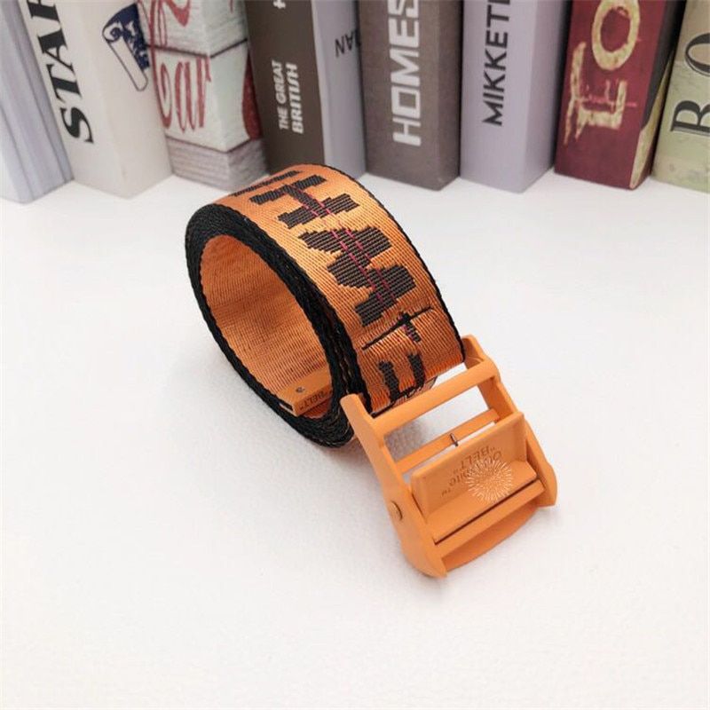Off White Belts Embroidery Canvas Letter 120-200cm street Belt