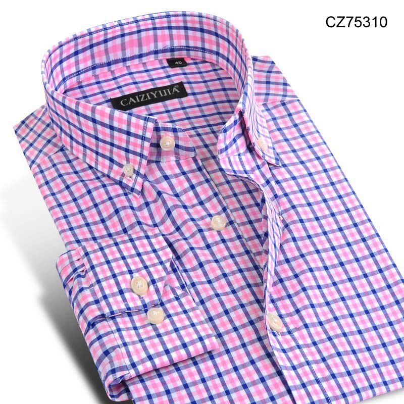 Fashion Plaid Cotton Shirts Men Long Sleeve Button Down Comfort Soft Slim Fit Men's Casual Checked  Shirts