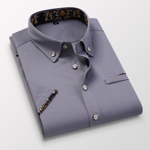 2021 Brand clothing Men's High Quality Casual business shirts/Male slim fif Casual party wear short sleeve shirts size S-5XL