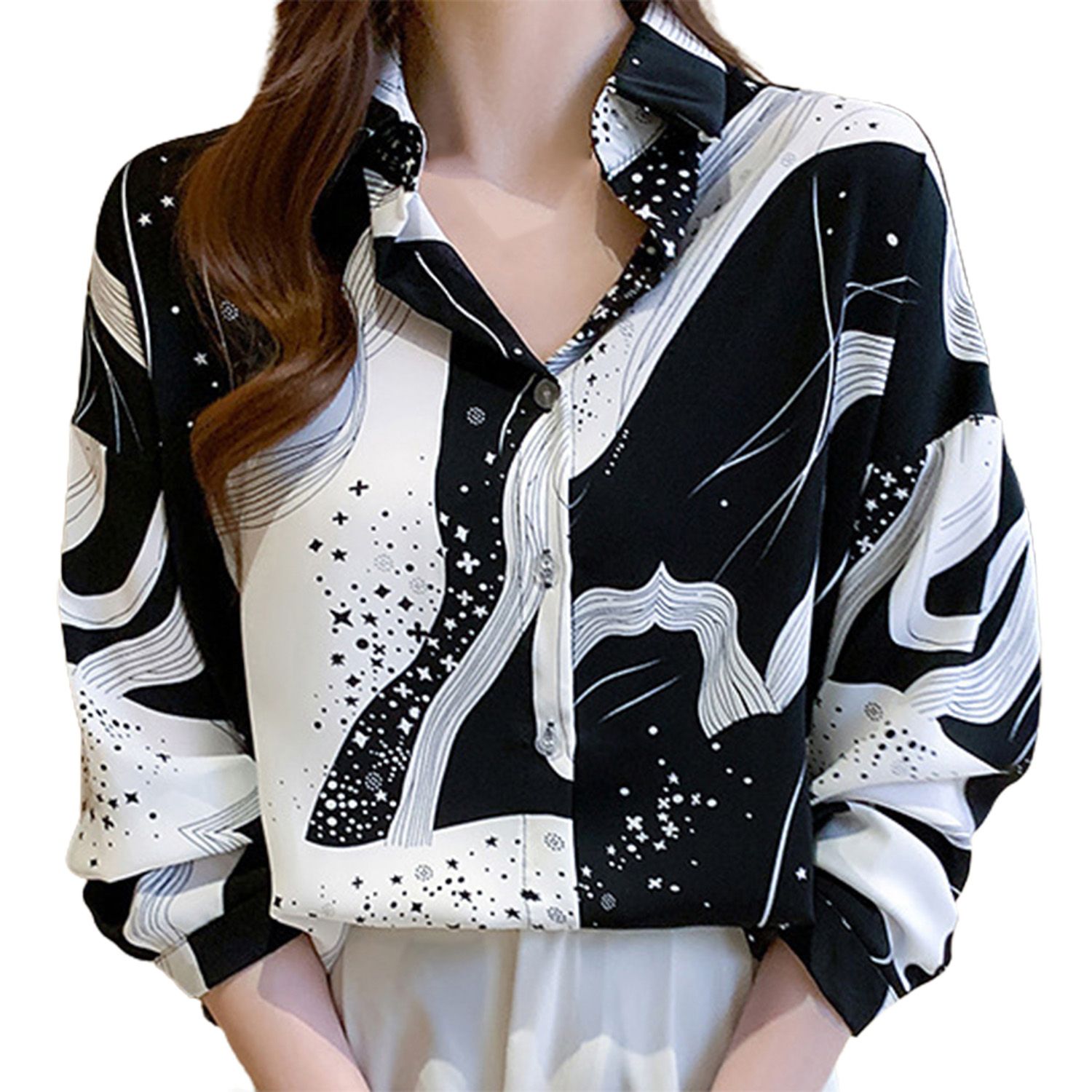 Office Top Designed Sense Single ed Fashionable Print Office Top