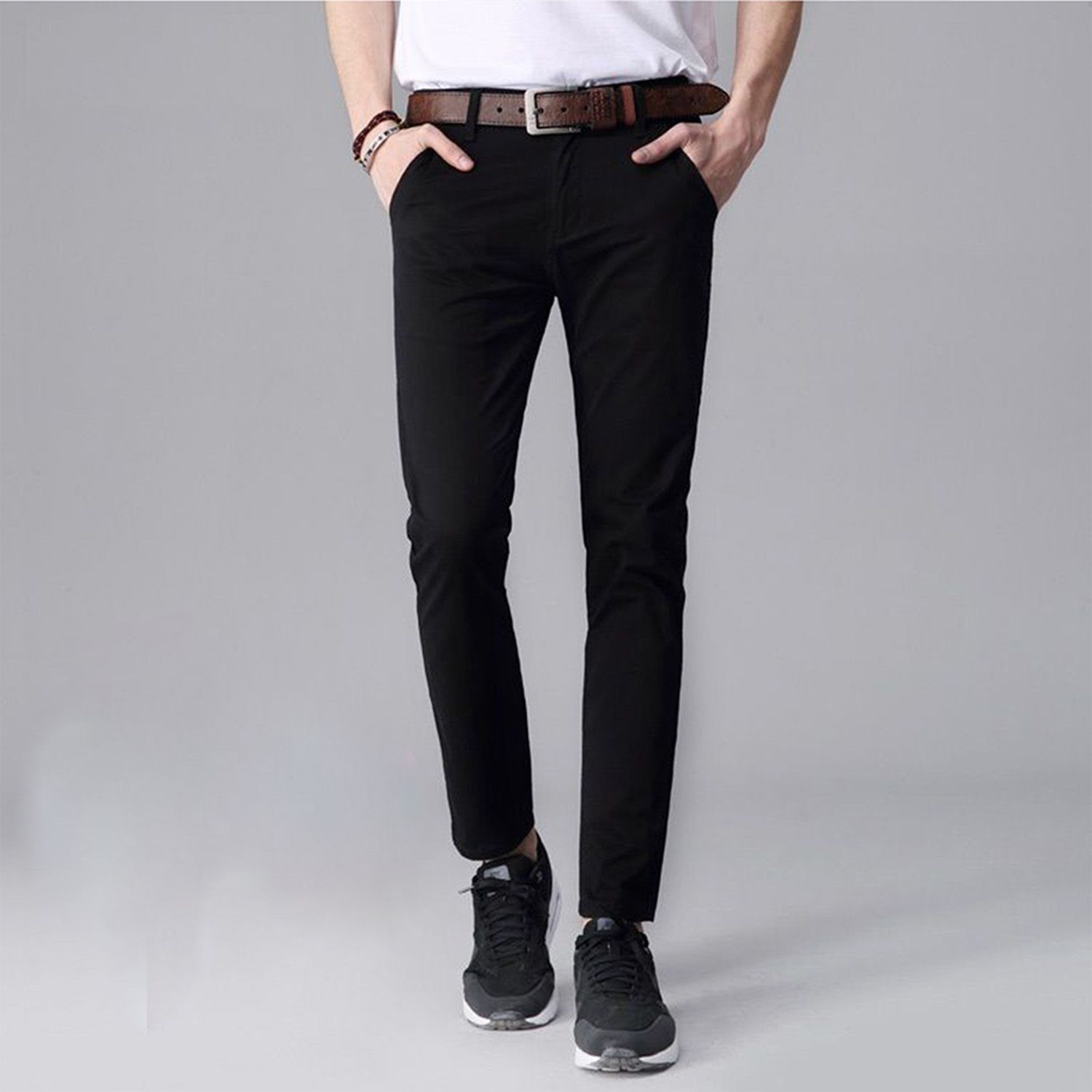 Stylish Regular Slim Gabardine Pants For Men