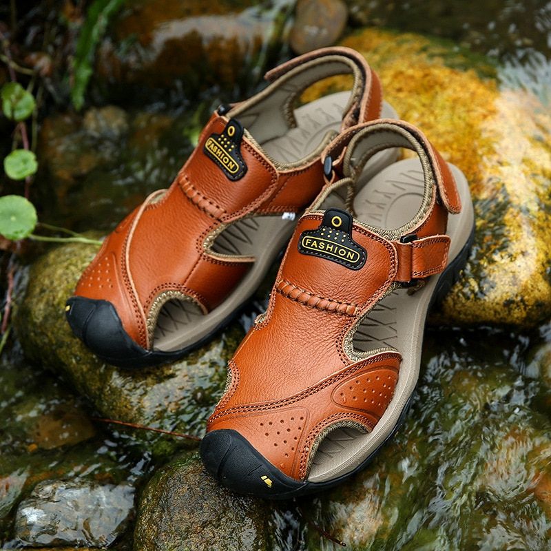 Men's Kan-Style Casual Shoes Men's Student Full-Grain Leather Climbing Boot Men's Summer Shoes  Mens Sandals  Men Shoes