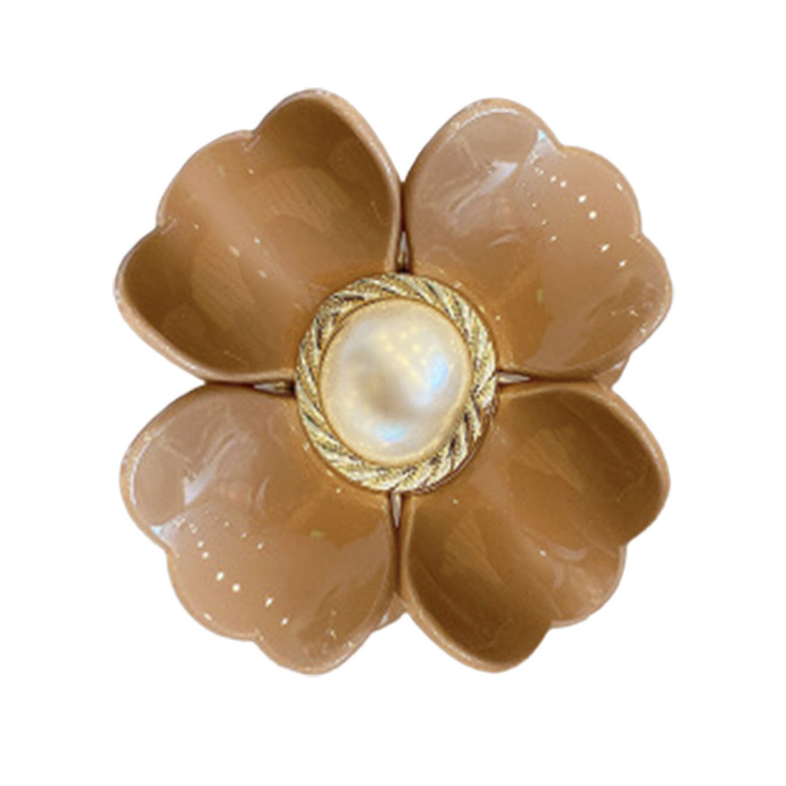 Bath Hair Claw Non-Slip Faux Pearl Decor Flower Hair Claw