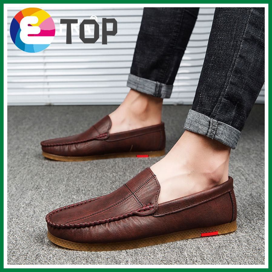 Classic Business Shoes Men Leather Casual Shoes Slip On Loafers Black Office Men's Shoes Flats