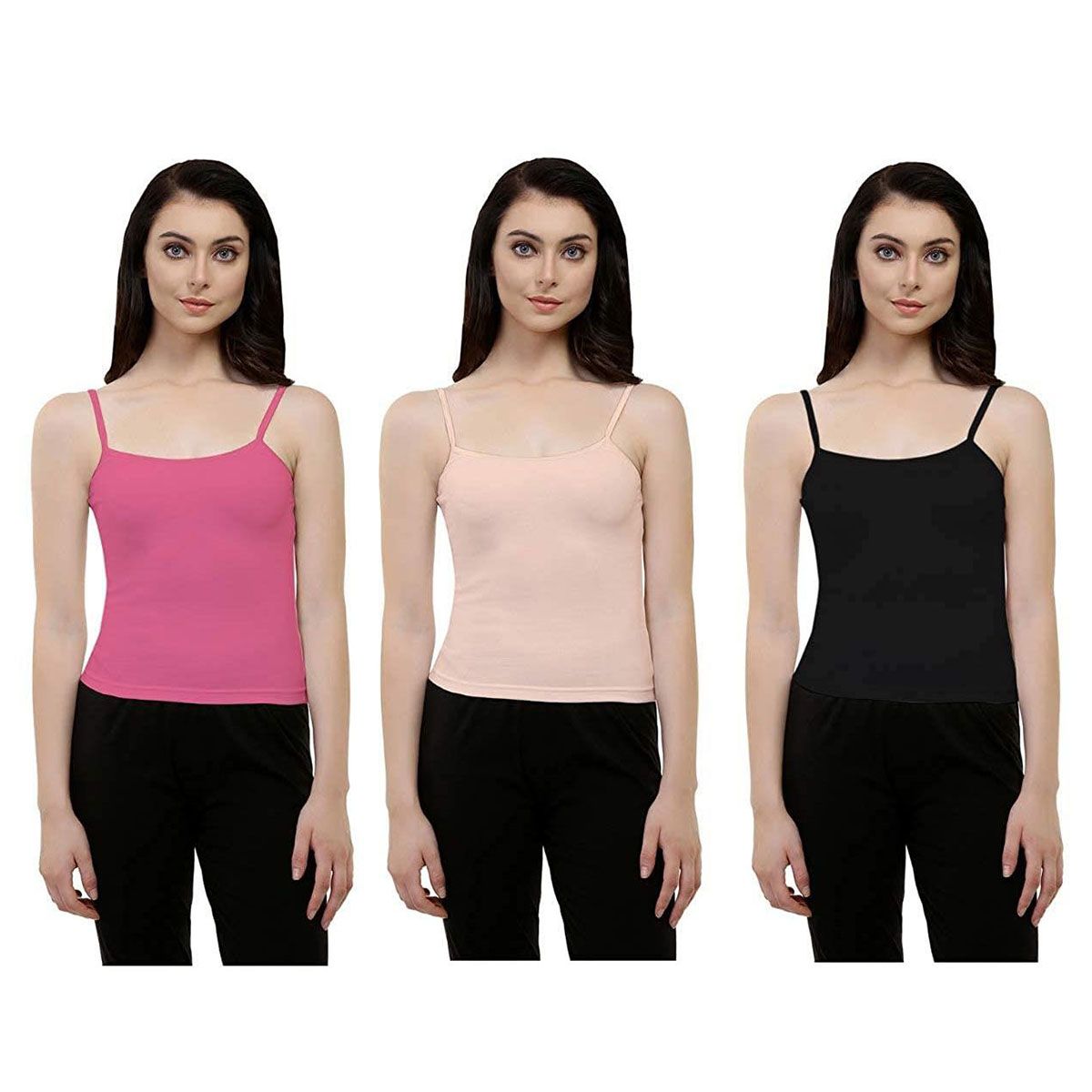 3 Pcs Ladies Camisole For All Season Use Cotton Cami Dress - Tops For Girls - Tops For Girls - Tops For Girls