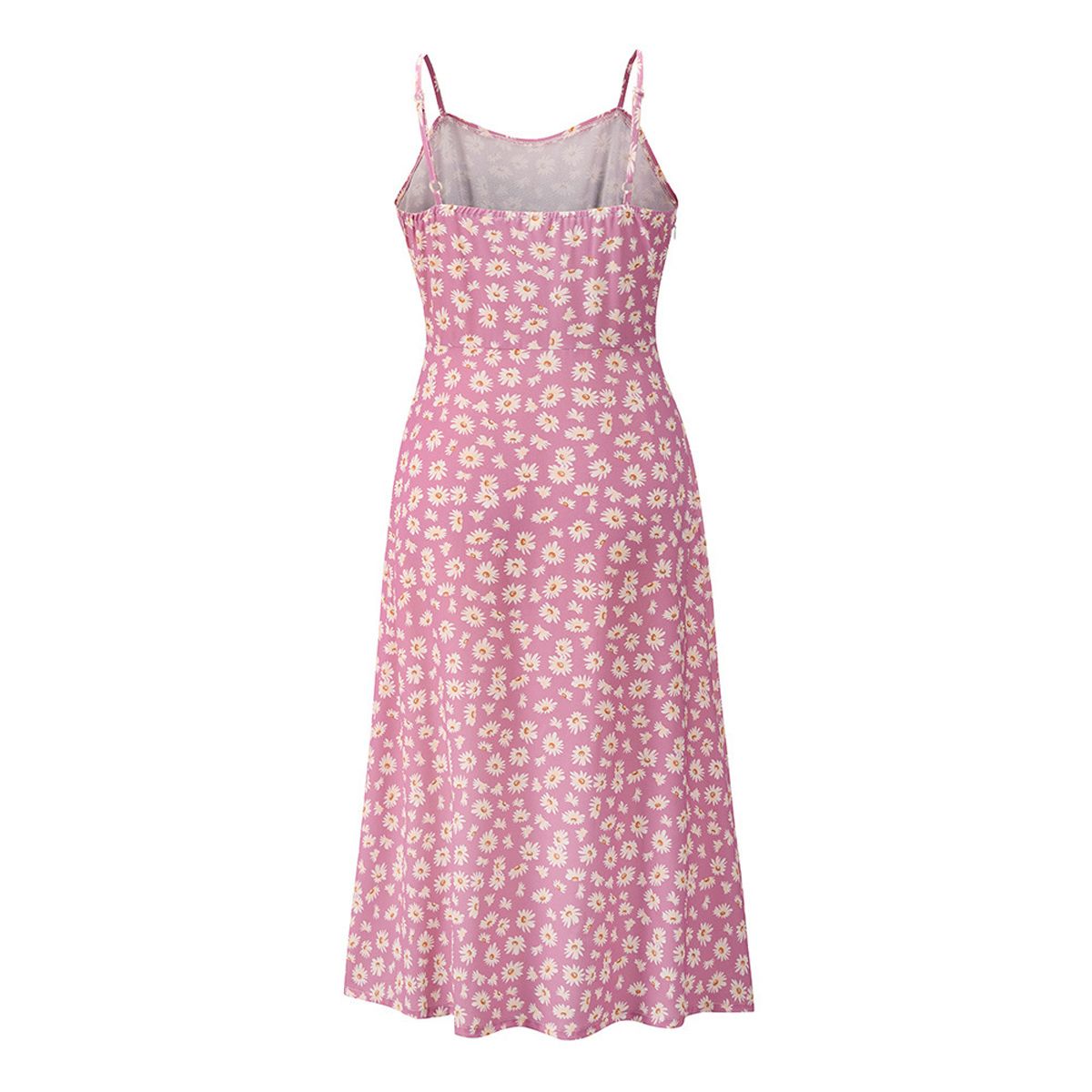 2021 Women's Summer Cami Dress, fashion Spaghetti Strap Sleeveless Floral Print Side Split Midi Dress