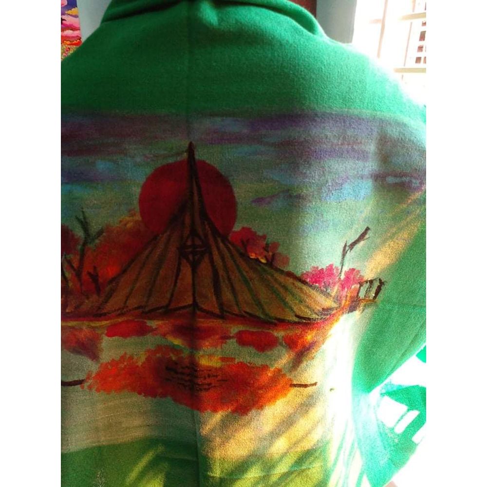 Hand Paint Winter Velvet Shaal Chador for Women