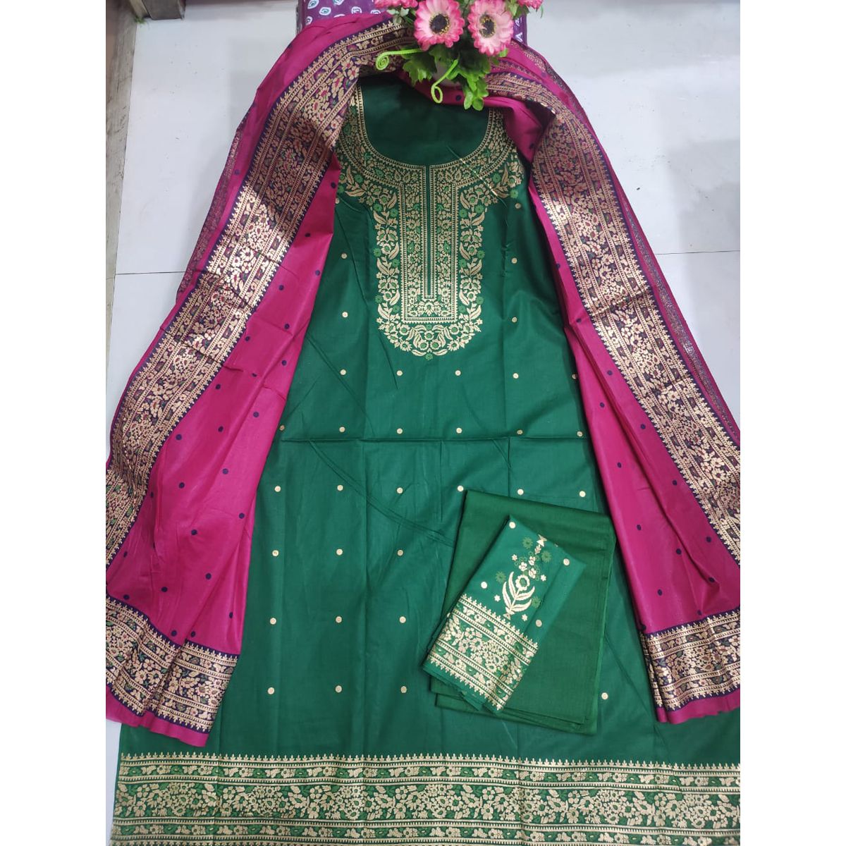??????? ??????? ???? ???-Skin Print Cotton Three Piece For Women