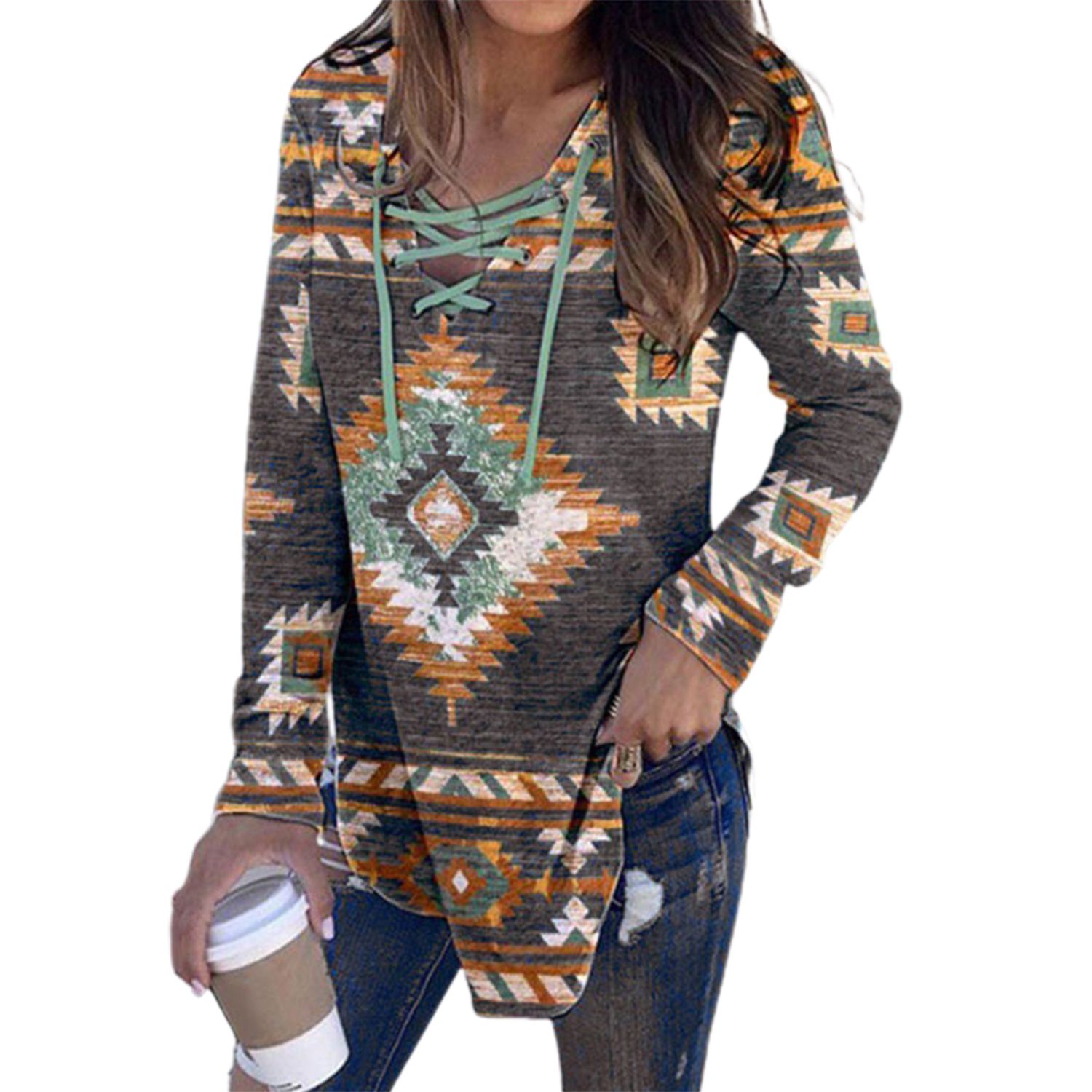 Spring Blouse Lace Up Quick Dry Spring Tops