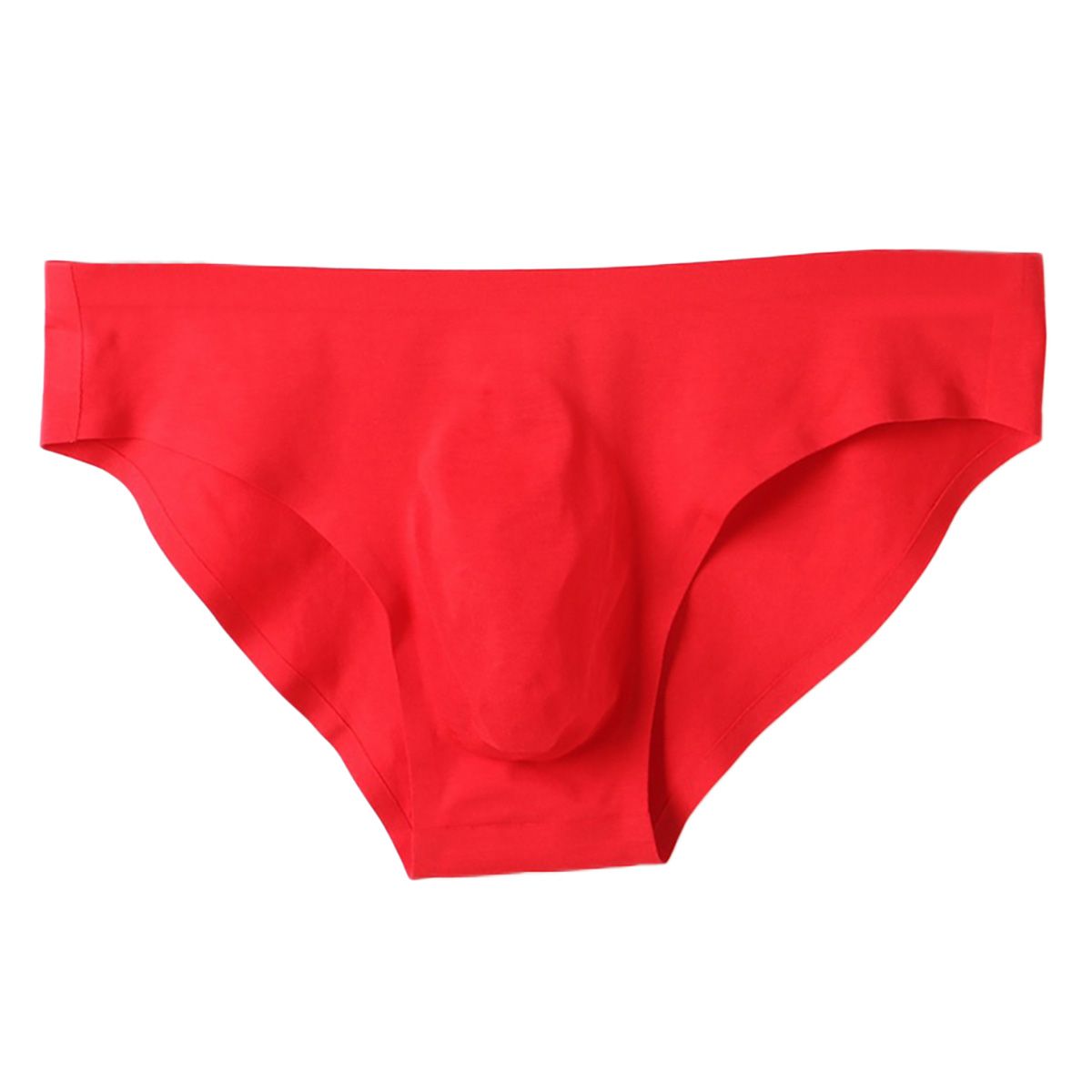 Men Solid Color U Convex Low Rise BriefsSeamless Breathable Ice Silk Underwear