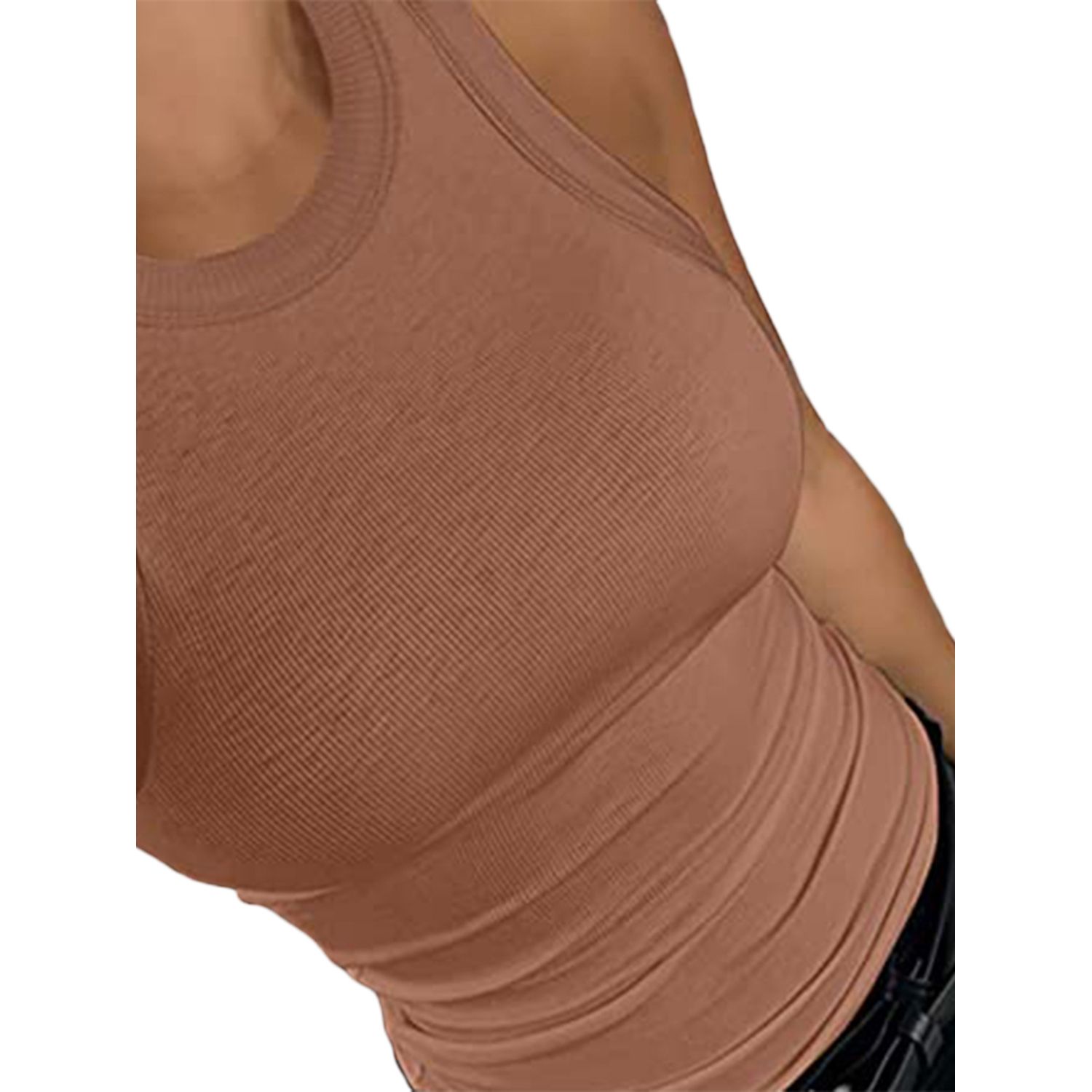 Women Summer Sleeveless Vest Casual Tight Slim Solid Color Top Suitable for All Leisure Occasions (S/M/L/XL/XXL)