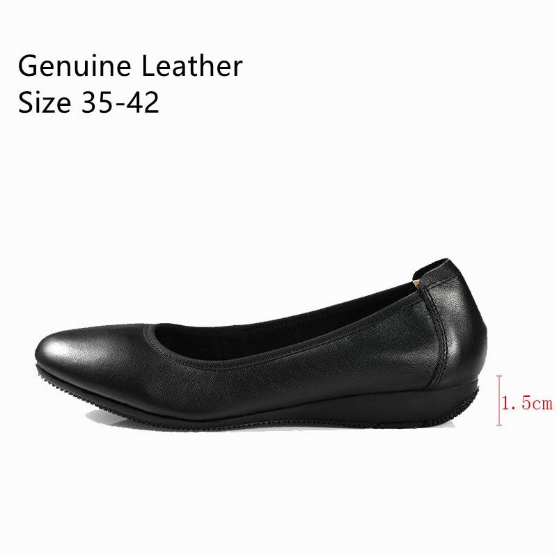 Baldauren Women Flats OL Office Shoes Wedges Chunky Soft Walking Shoes Black Women Pumps
