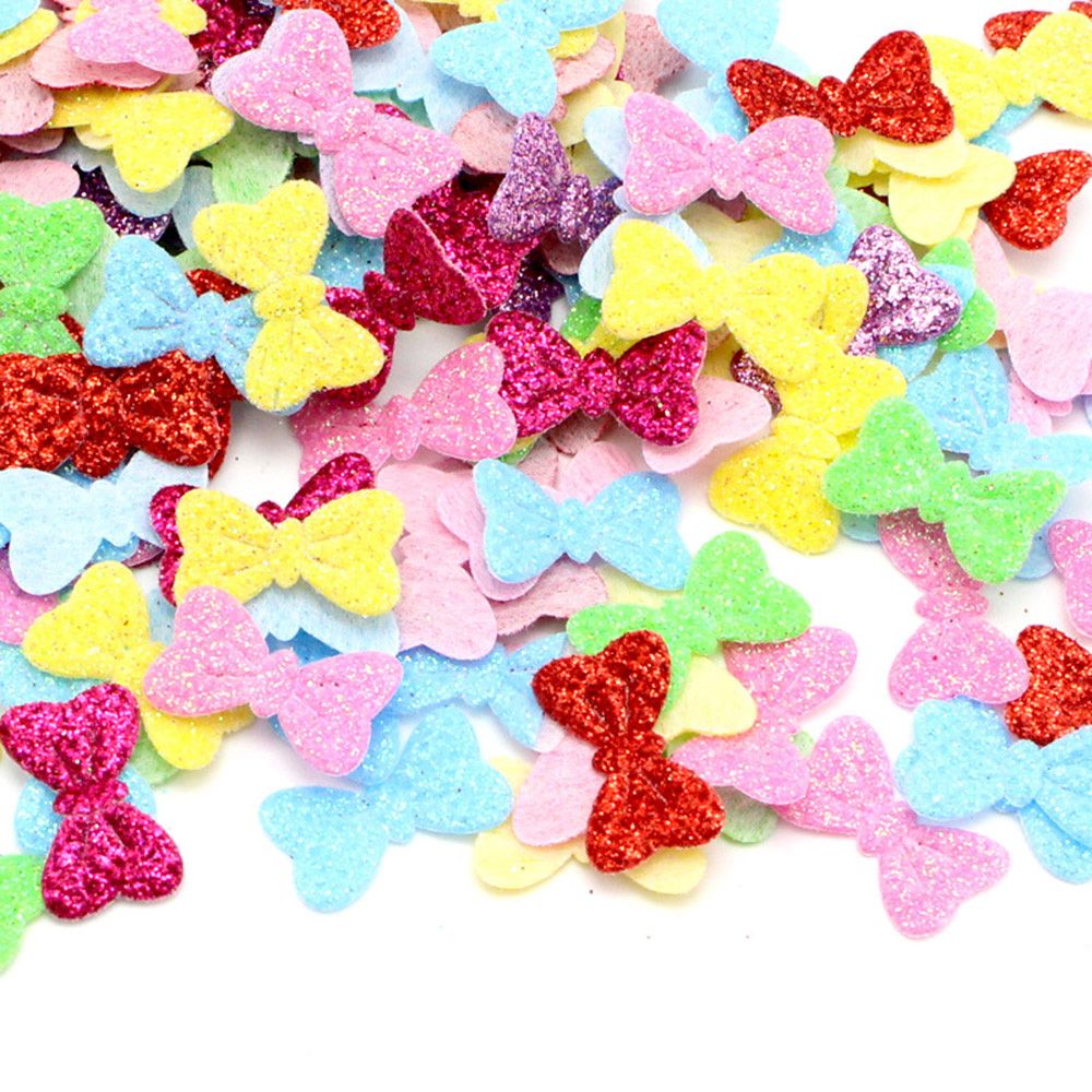 【ALLGOOD】DIY Glitter Nonwoven Flower Iron On Felt Fabric Wedding Decoration Craft Decor Clothes Patch Cloth Appliques