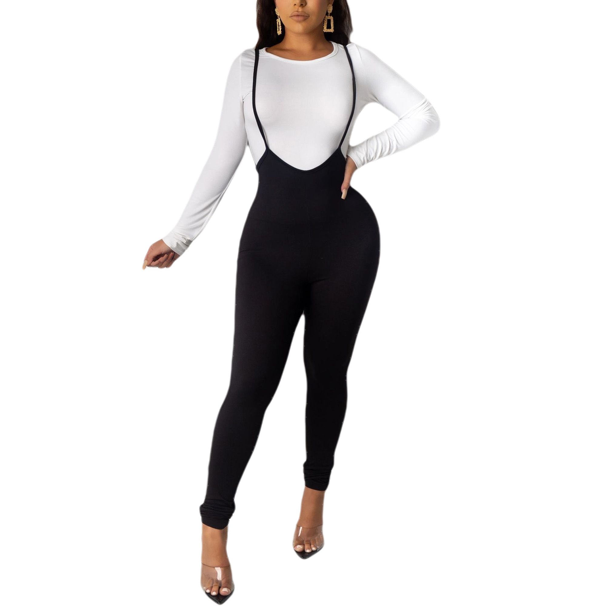 Women's Pants, Slim High Waist Suspender Trousers for Vacation Travelling Party Shopping Photography