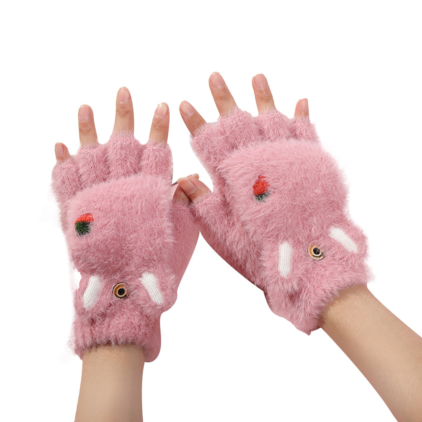 Plush Mittens Soft Scratch Resistant Cartoon Plush Gloves