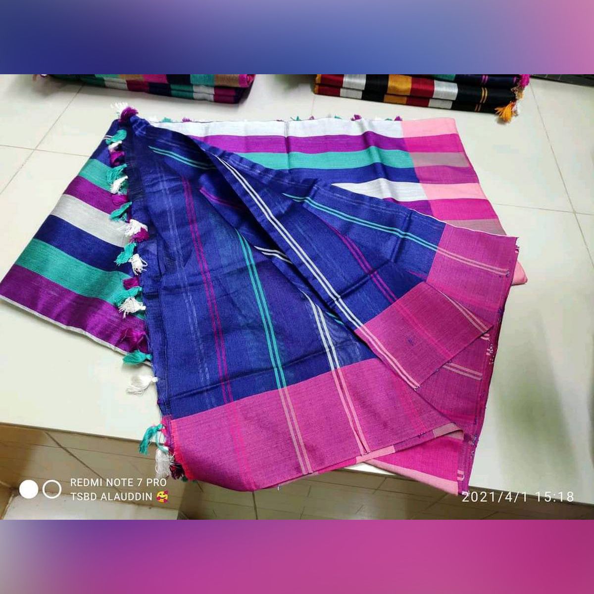 Rainbow check Saree For Women