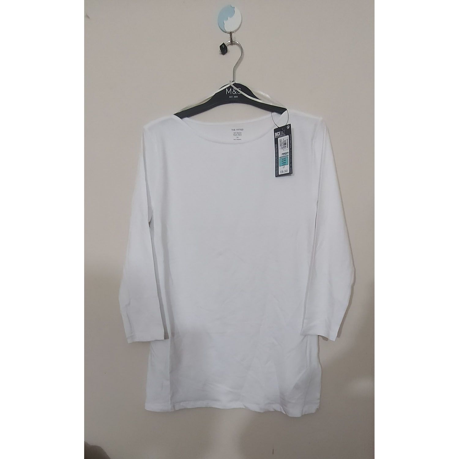 Cotton Fitted Sleeve Top White Hanger Pack for women