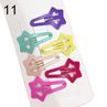 6Pcs Baby Girl Candy Color Hair Clip Water Drop Heart Star Rectangle Barrette