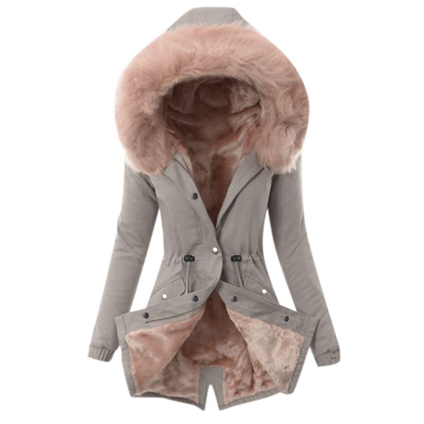 Women Outwear Warm Pure Color Winter Fall Coat