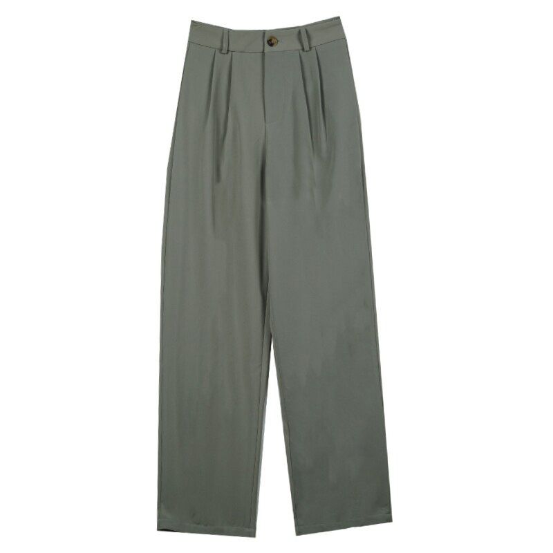 Spring Office Lady Elegant Casual Fashion Wide Leg Women Female Pants s