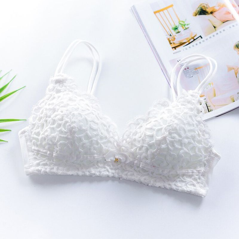 Push Up Wire Free Lingerie Underwear Women Suit Bra Gathered Small Chest  Lace Bras Thin Section Received