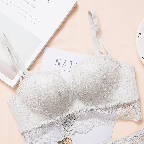 3D Massage Palm Cup Ring-free lace edge Comfortable Gathering  Underwear Adjustable bra push up underwear women 80A 80B 80C