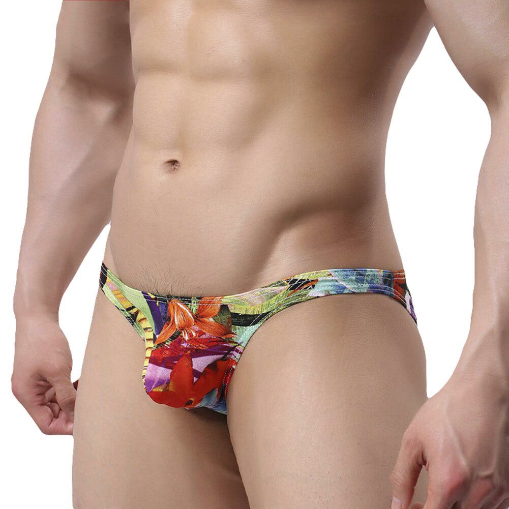 Soft Modal ice Silk Male Underpants Elastic Men's Briefs Soft Breathable Pattern Shorts Interior Intimates