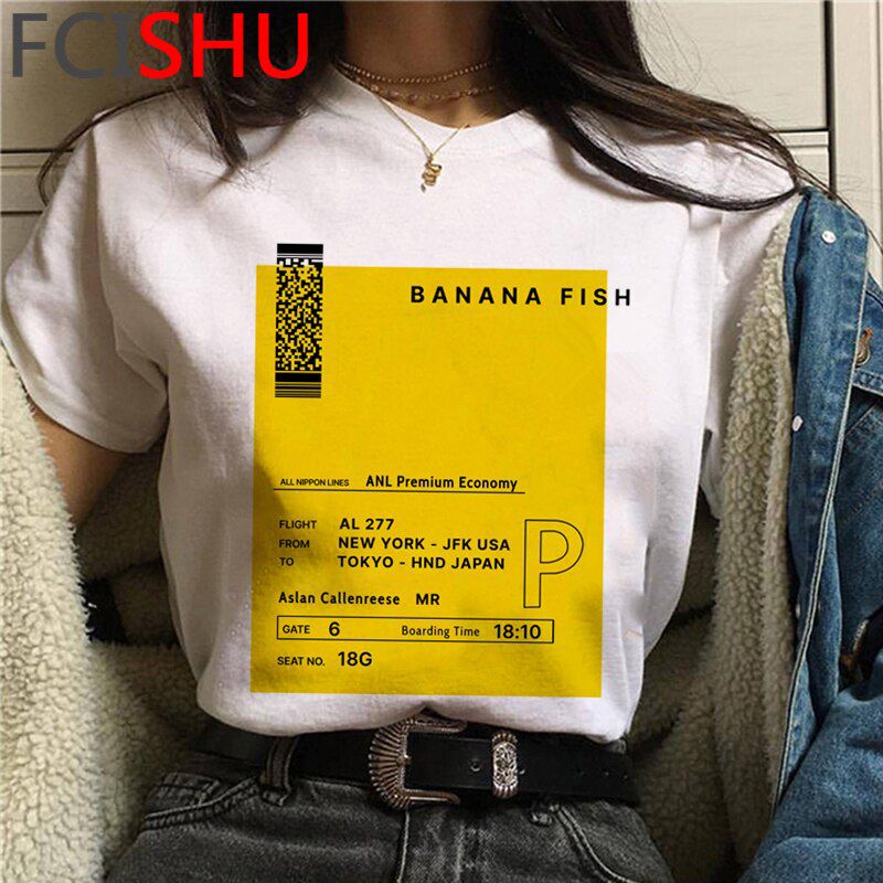 Funny Japan Anime Banana Fish T Shirt Men Manga Uni Streetwear T-shirt Casual Short Sleeve Tshirt Homme  Hop Top Tees Male