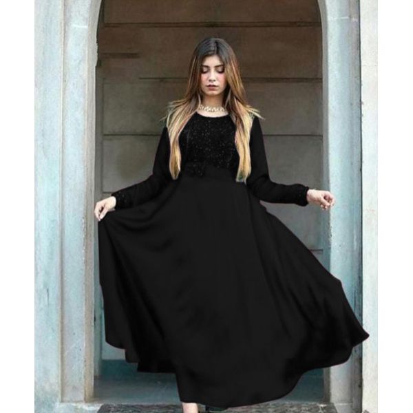 Ready Made Gorgeous High Quality Sequence Work Long Silk Party Gown/kurti/casual for Woman-10