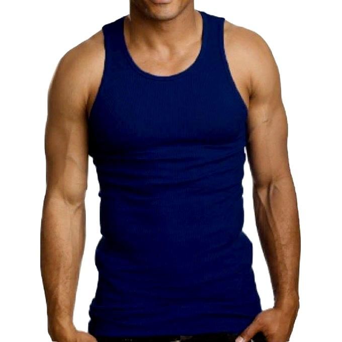 Blue Cotton Undershirt for Men