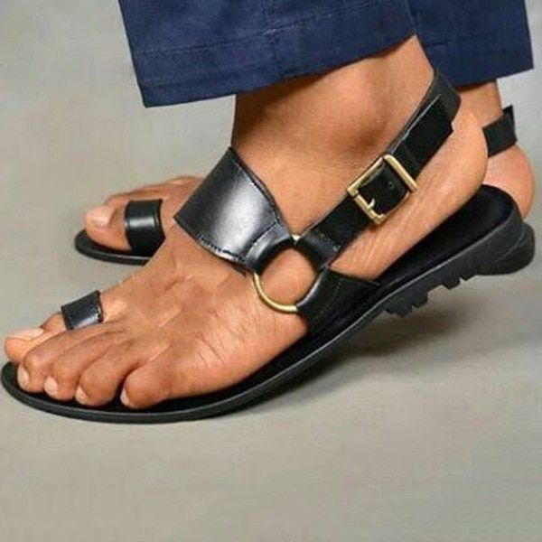 Men Shoes Male Flats Men Sandals Summer Slippers Shoes Men Flip Thong Vintage PU Outdoor Plus Size Sandals Zapatos De Hombres