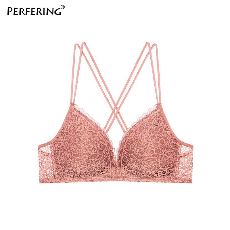 Perfering Seamless Push Up  Lace Floral Bra Wire Free Adjustable Upper Underwear Women 3/4 Cup A B C 70 75 80 85 90 95