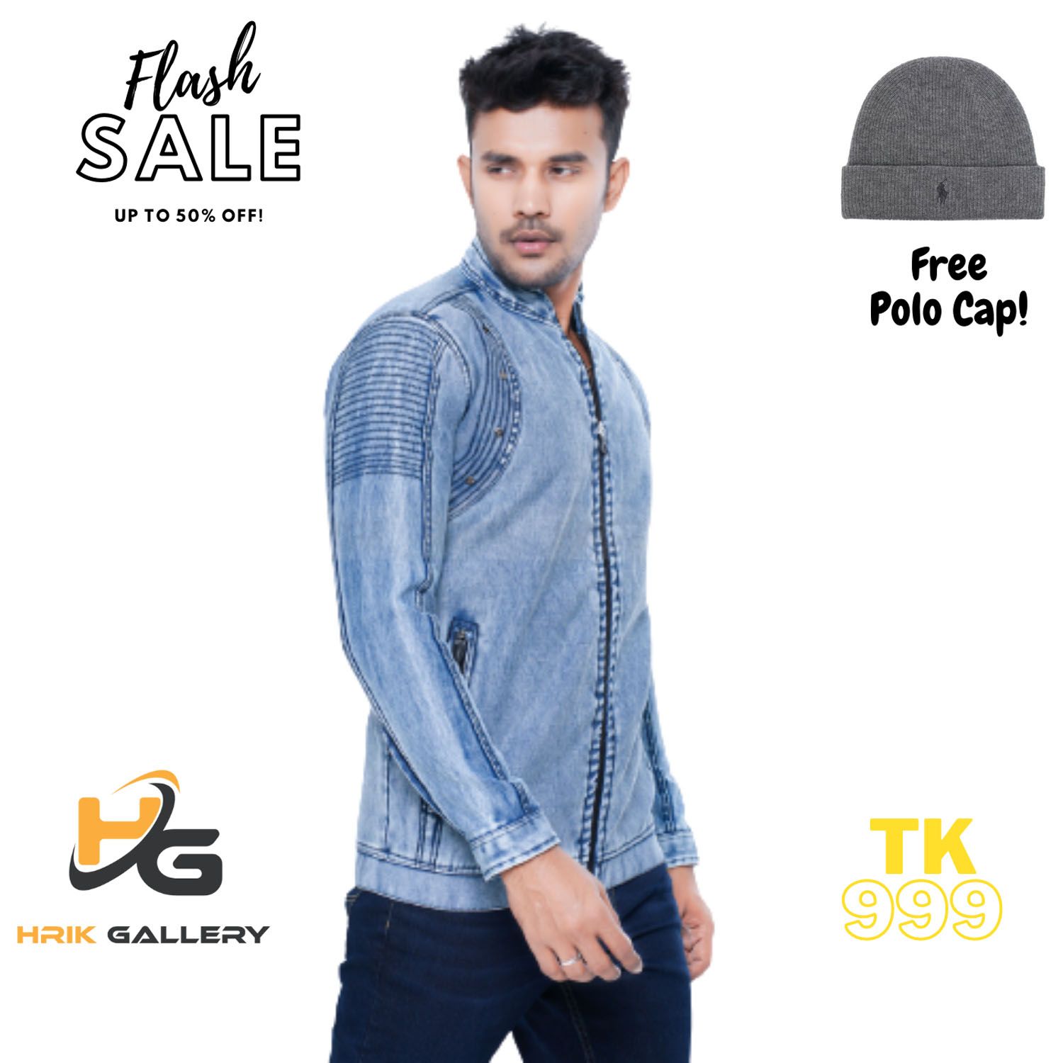 Slim Fit Men's Fashionable Winter Denim Jeans Jacket