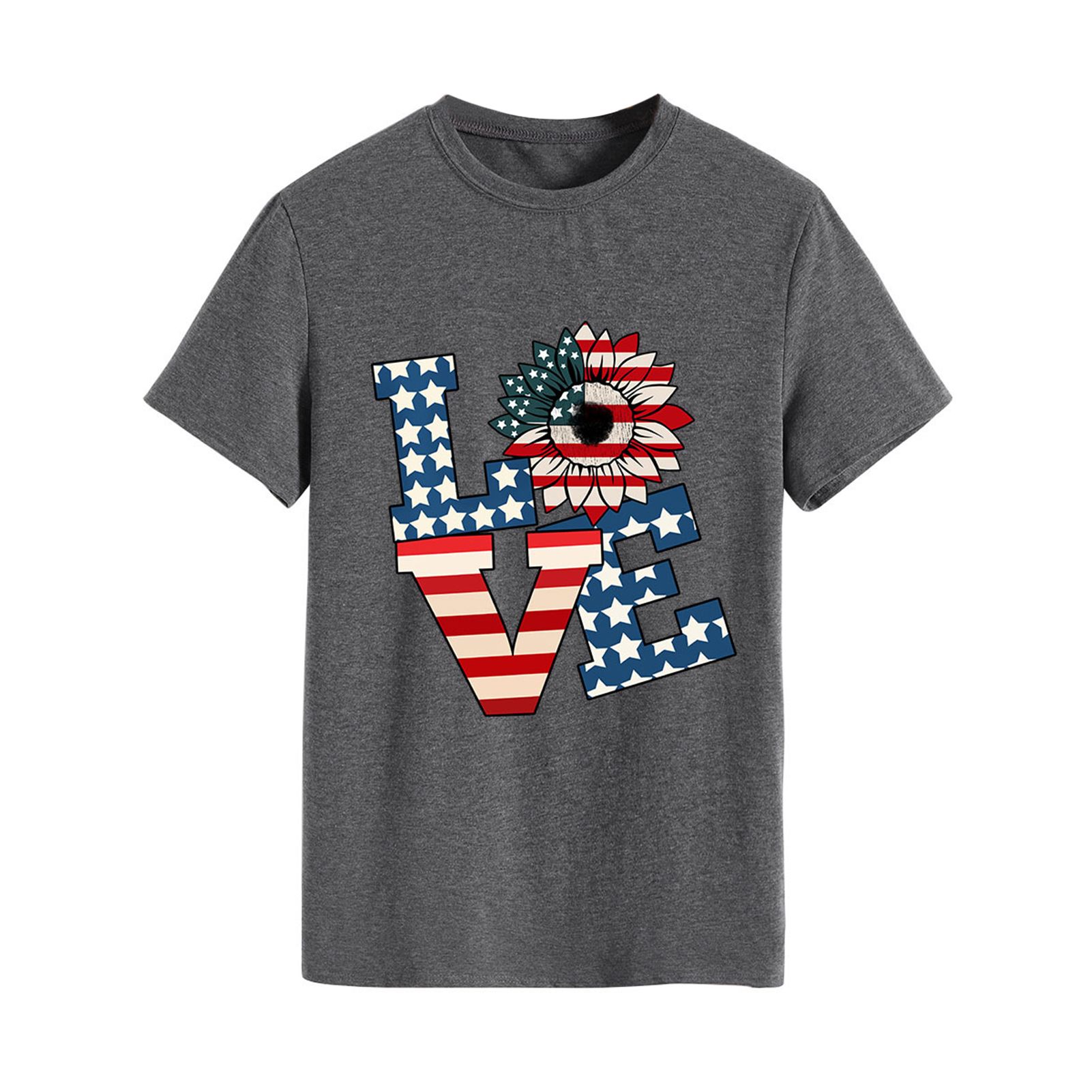 Women T-shirt Flexible Breathable Independence Day Tee Top