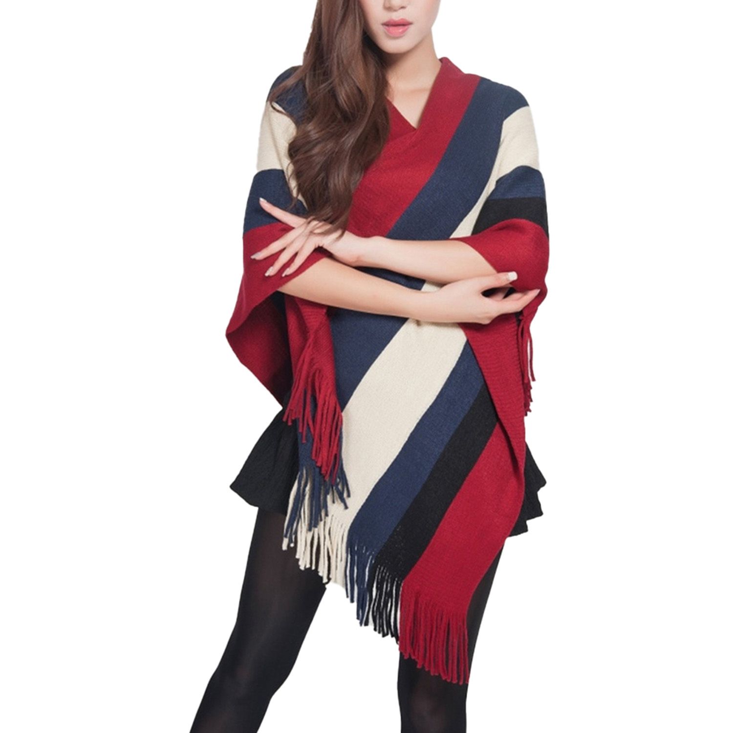 Cape Sweater Shawl Sleeve Anti-shrink Spring Tassel Cape Blouse