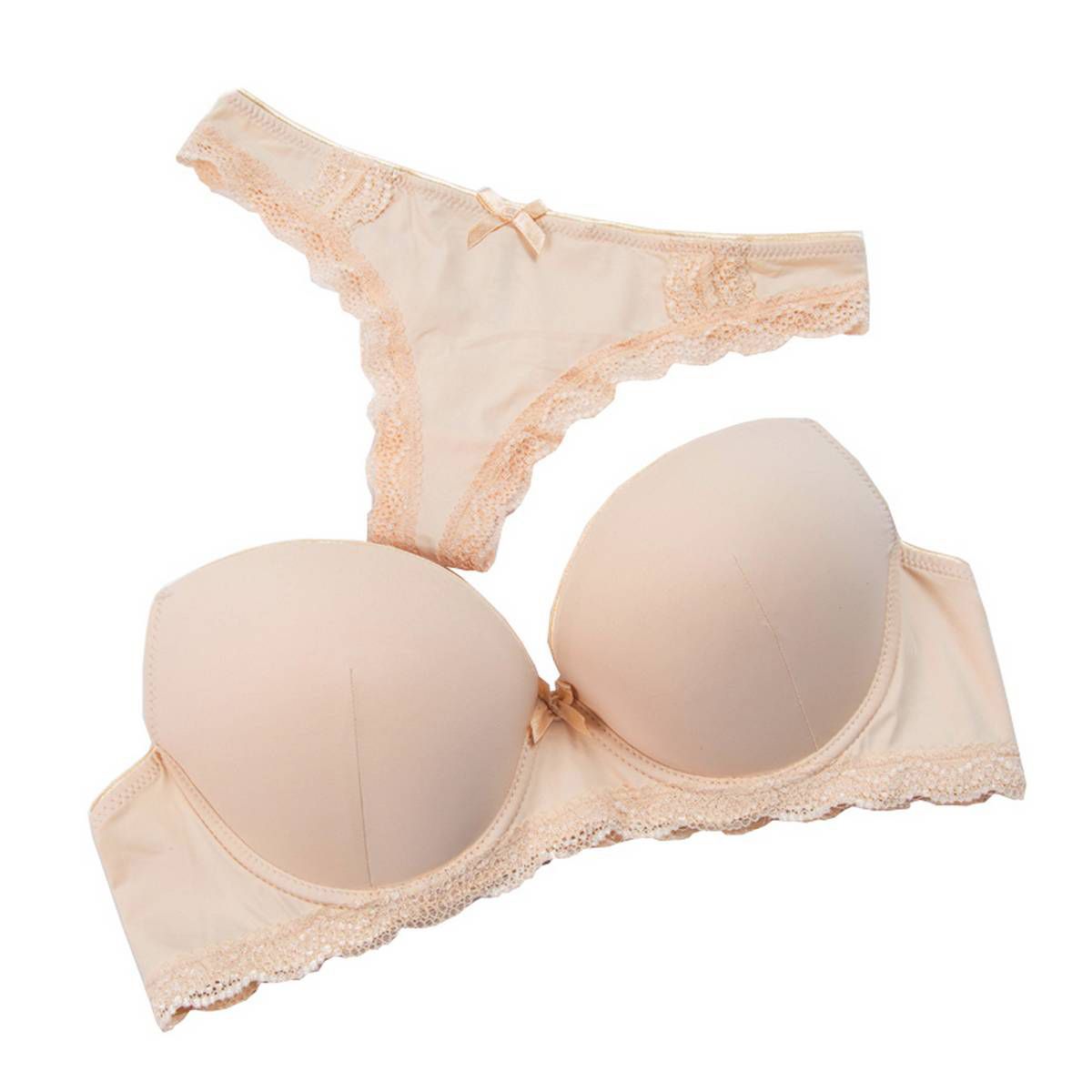 Julexy Seamless Thong Bra For Women C D Big Size Cotton Underwear Panty Set Lace France Bra Brief - Bra