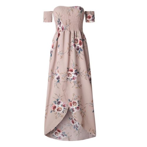 Women floral Dress Summer Split Maxi Beach Sundress Off Backless Dress Boho Long Dresses Vestidos Femme