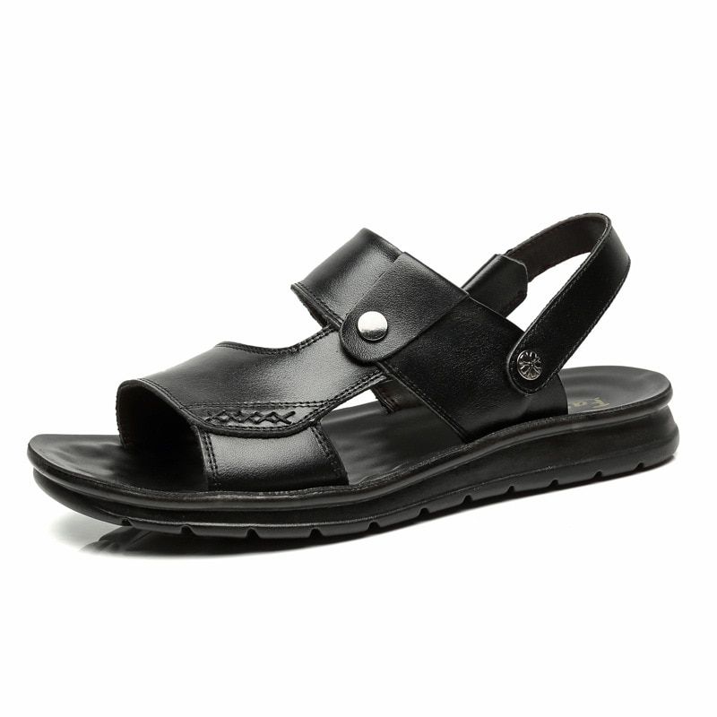 YWEEN 2021 New Men's Summer Shoes Large Size Sandals Men Open Toe Beach Shoes Buckle Strap Soft Leather Sandals For Man